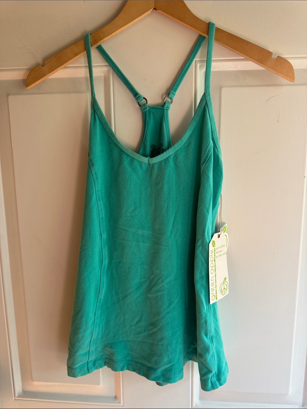 Green Apple Organic Cotton Bamboo Sea Green Racerback Yoga Tank Top - Small NWT